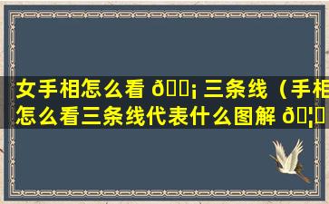 女手相怎么看 🐡 三条线（手相怎么看三条线代表什么图解 🦈 ）